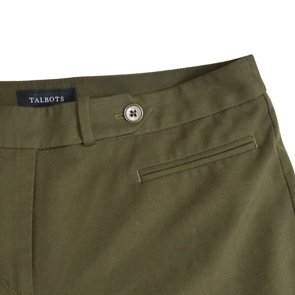 Talbots Womens Career Trouser Pants Olive Green Size 8 Curvy Straight Leg - Picture 3 of 9